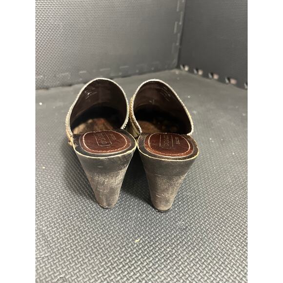 Vintage Y2K Coach Caterina Patchwork Platform Clogs Wooden Womens Size 7.5 - Picture 7 of 8